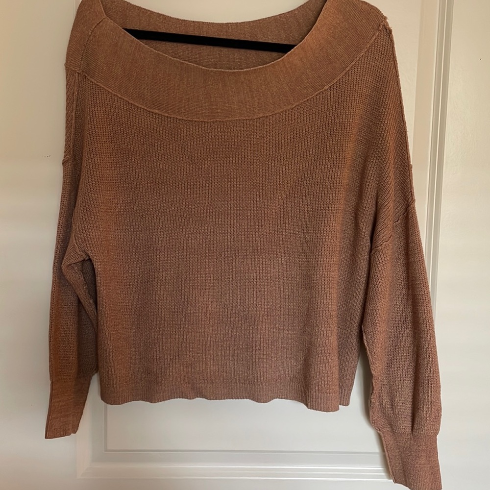 Beautiful  brown free people off the shoulder sweater